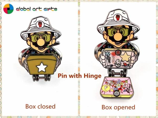 Cheap Super Mario Cartoon Adventurer Unique Hinged Lapel Pin for sale