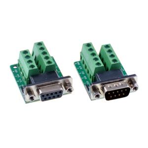 China DB9 D Sub 9 Pin Female Male RS232 Serial Adapter to Screw Terminal Blocks Breakout Board Without Cover on sale