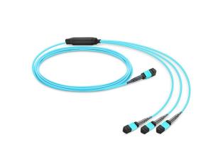 China OM3 Trunk MPO MTP Patch Cord 24 Fibers Breakout Patch Cord on sale