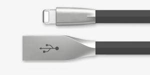 Android  Iphone Type C Cable Noodle Shape Zinc Alloy Shell 2A Quick Data Sync