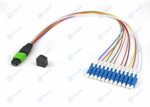 China Singlemode MPO MTP Patch Cord / MPO-LC Optical Jumper Cord Male Type UPC Endface on sale