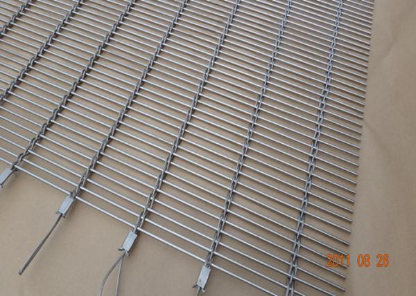 Cheap Building Decorative Wire Mesh Cladding , Rod Woven Decorative Metal Mesh for sale