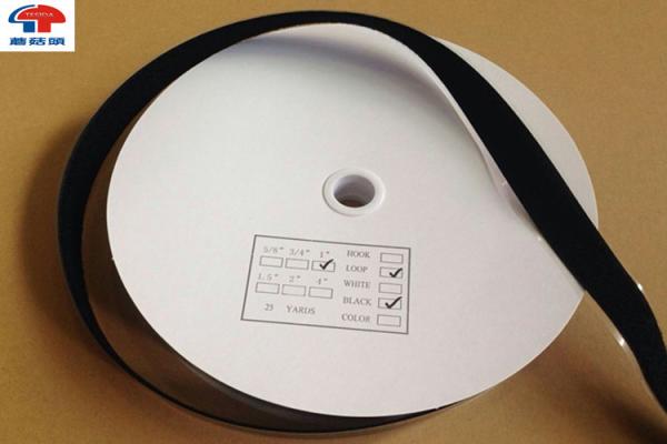 Black Self stick Hook and Loop Tape , touch tape hook and loop 1 inch custom