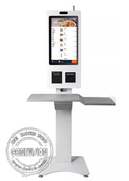 Cheap Palmprint Reader 24" 32" POS Touch Screen Automated Self Service Kiosk with Tray Printer QR Code Scanner for Supermarket for sale