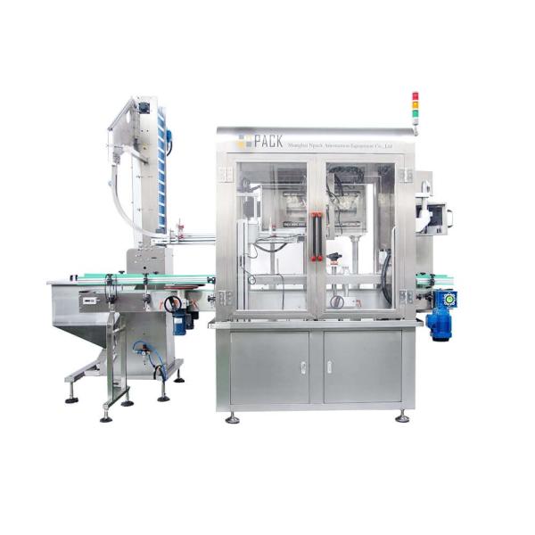 Cheap Fully Automatic Screw Capping Machine Tracking With Cap Sorter Capping Head Moving System for sale
