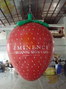 Red 3m Height Strawberry Shaped Balloons With Digital Printing For Promotion