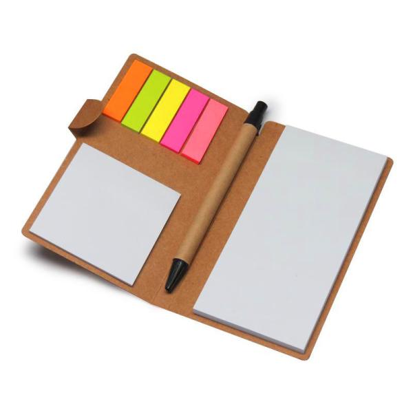 Cheap Advertising Eco Friendly Kraft Paper Sticky Notebook With Pen for sale