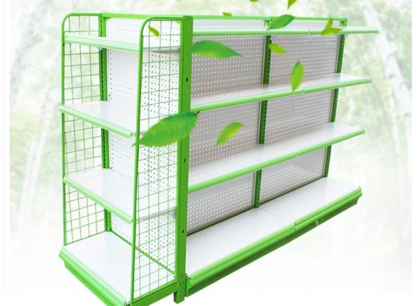 Cheap 4 Layers In Green White Color C Store Display Rack / Wire Mesh Decking for sale