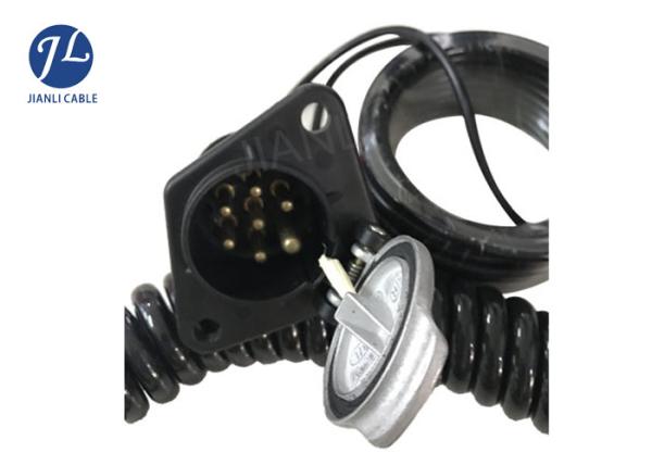 Cheap Reverse Backup Camera Coiled Trailer Wire Kit With 7 Pin Socket Plug For 4 Camera Kits for sale