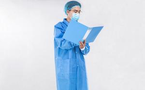 Customised Disposable Medical Lab Coat Long Sleeve Elastic Cuff Unisex