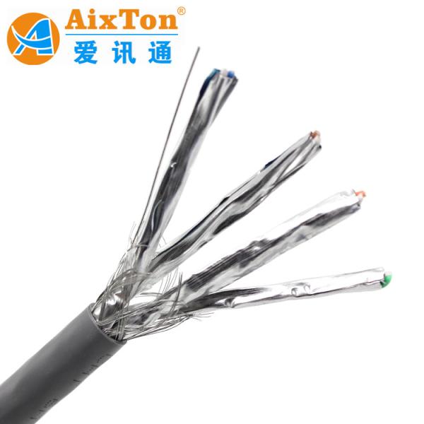 Cheap Color-coded PE Insulation Materials Shielded Cat6a SFTP UTP Lan Cable for High Speed Indoor Networking for sale