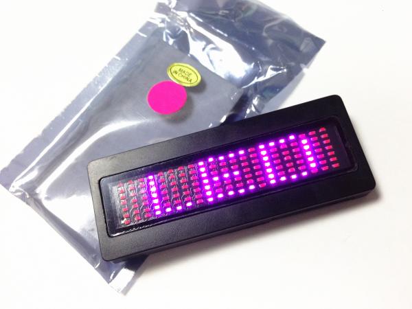Cheap Programmalbe scorlling LED message name badge in Pink LED tagz for sale