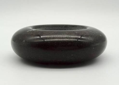 Cheap 4.25" Round Black Stone Candle Holders Customized Design OEM Available for sale