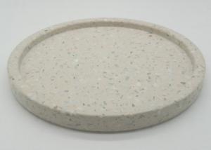 China Terrazzo Stone Serving Tray , Kitchen Serving Trays Beige Smooth Surface on sale