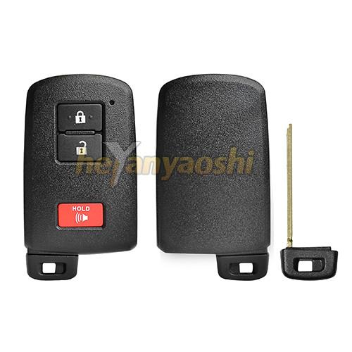 Cheap Toyota 3 Buttons Smart Key Shell with Emergency Key Insert for sale