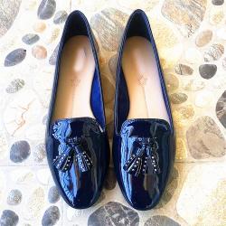 China PU Lining Calf Leather Flat Heeled Shoes 22.5cm-25cm Ladies Leather Loafers for sale