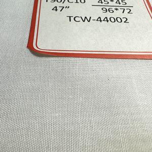 China TC90/10 45X45 96X72 Bleached Polyester Cotton Cloth Workwear Interlining Fabric on sale