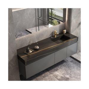 Best Customizable Waterproof Solid Wood Bathroom Vanity Cabinet with Silver Mirror and Sink wholesale