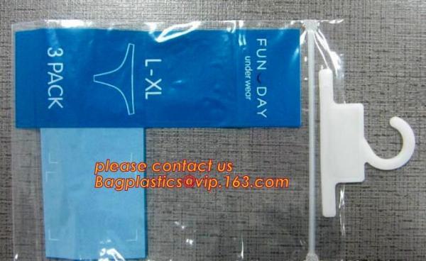 Custom printing eva material underwear cloth garment bag with hanger hook,EVA packaging bag button type pressed with the
