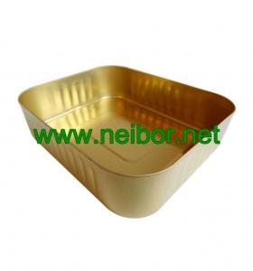 Food grade large size gold color deep drawn metal tin baking pans