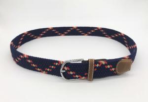 1.33''  Width Polyster Leather Mens Woven Elastic Belt