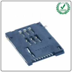 Best 6+2 Pin Sim Card Connector Adapt Slot Push Push Type With Switch Diagonal Column wholesale