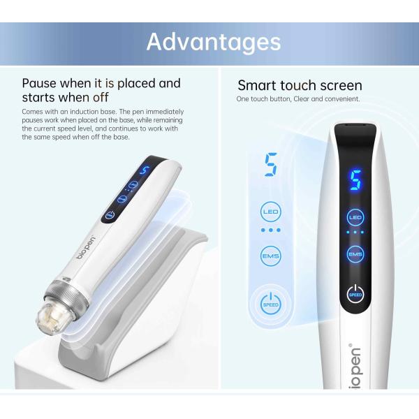 Bio Pen Q2 Derma Pen 3-in-1 Microneedling Pen with LED Light Therapy & Microcurrent for Anti-Aging skin Care