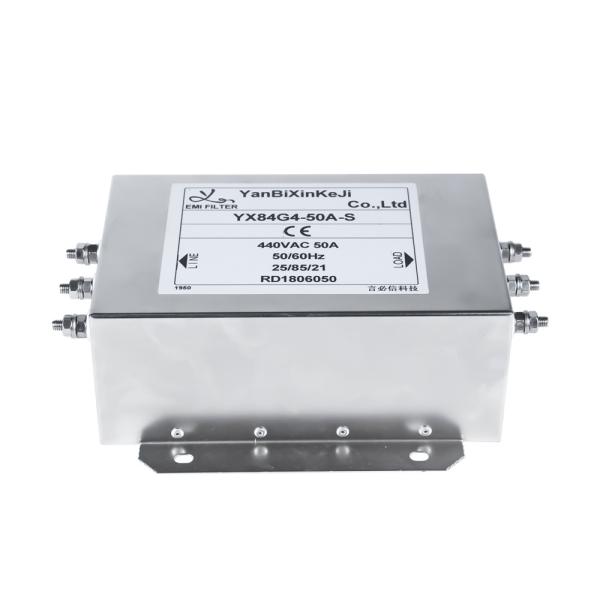 Cheap High Attenuation Type YX84G4 Three Phase Filter Three Line RFI Filter For Frequency Inverter for sale