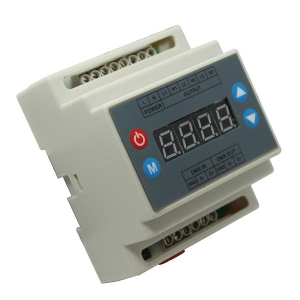 Cheap AC90-240V 3 Way RGB led light controller DMX Triac Dimmer 0-10V 1A Maximum Output Each Channel for sale