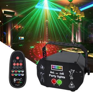 Party Lights Dj Disco Lights Strobe Stage Light Sound Activated Multiple Patterns Projector with Remote Control for Part