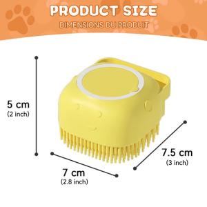 Pet Bath Brush with Shampoo Dispenser - The Solution to Difficult Dog and Cat Bathing
