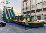 Large Multi Channel PVC Inflatable Bouncer Slide With Pool