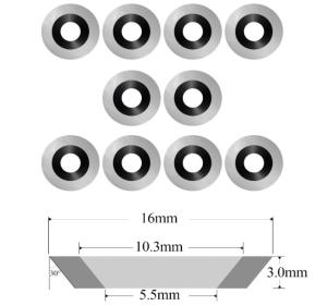 China 16mm round shape Woodturning Carbide Insert Tools Standard Design 100% Tungsten Carbide Blades 10PCS Pack on sale