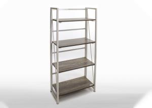 BSCI 4 Tiers Folding Wooden Bookcase With 40KG Capacity