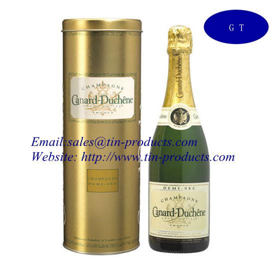 Cheap Custom High Quality Wine Gift Boxes, Wine Tin Box/ Round Wine Tin Box, Tin Box for Wine for sale
