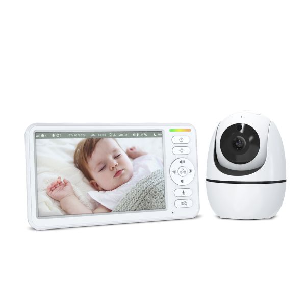 HD Baby Monitor with 5000mAh Battery 360° Rotation and 300m Transmission Range for Reliable Infant Monitoring