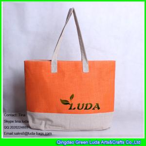 China LUDA cotton fabric and paper straw mixed make straw tote bag for women on sale