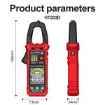 HT203D Digital Clamp Meter Multimeter AC Current And AC/DC Voltage Tester With