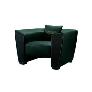 Lobby reception single sofas in Blue leather used high density foam for Living aera furniture