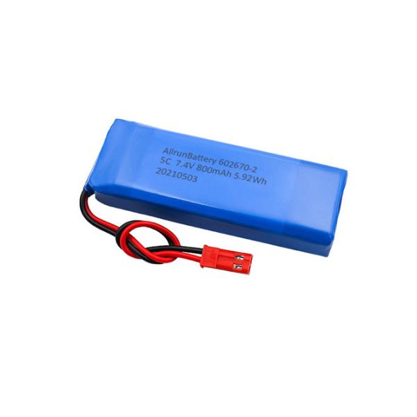 Cheap 5C Medical Lithium Battery 2S1P 7.4 V 800mAh LiPo Battery Pack for sale