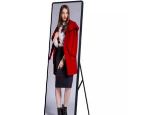 China High Definition P2 Indoor Mirror Poster LED Display Stand Support Indoor LED screen For Shops on sale
