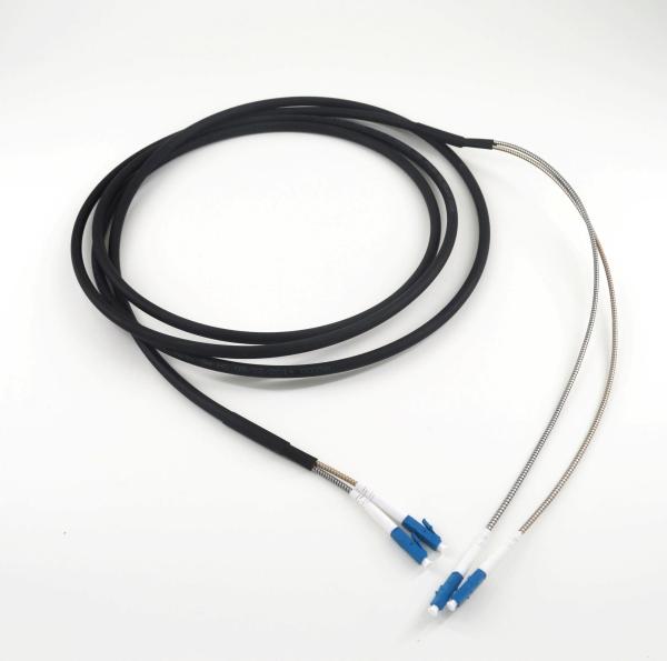 Cheap CPRI Armored Stretchable Fiber Optic Patch Cord Black Duplex LC Connector for sale