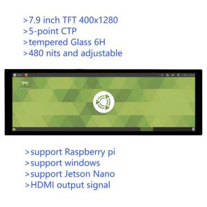 7.9 Inch Stretched Bar Type HD Monitor Raspberry Pi 4th Generation B Jetson Nano Display IPS With Capacitive Screen