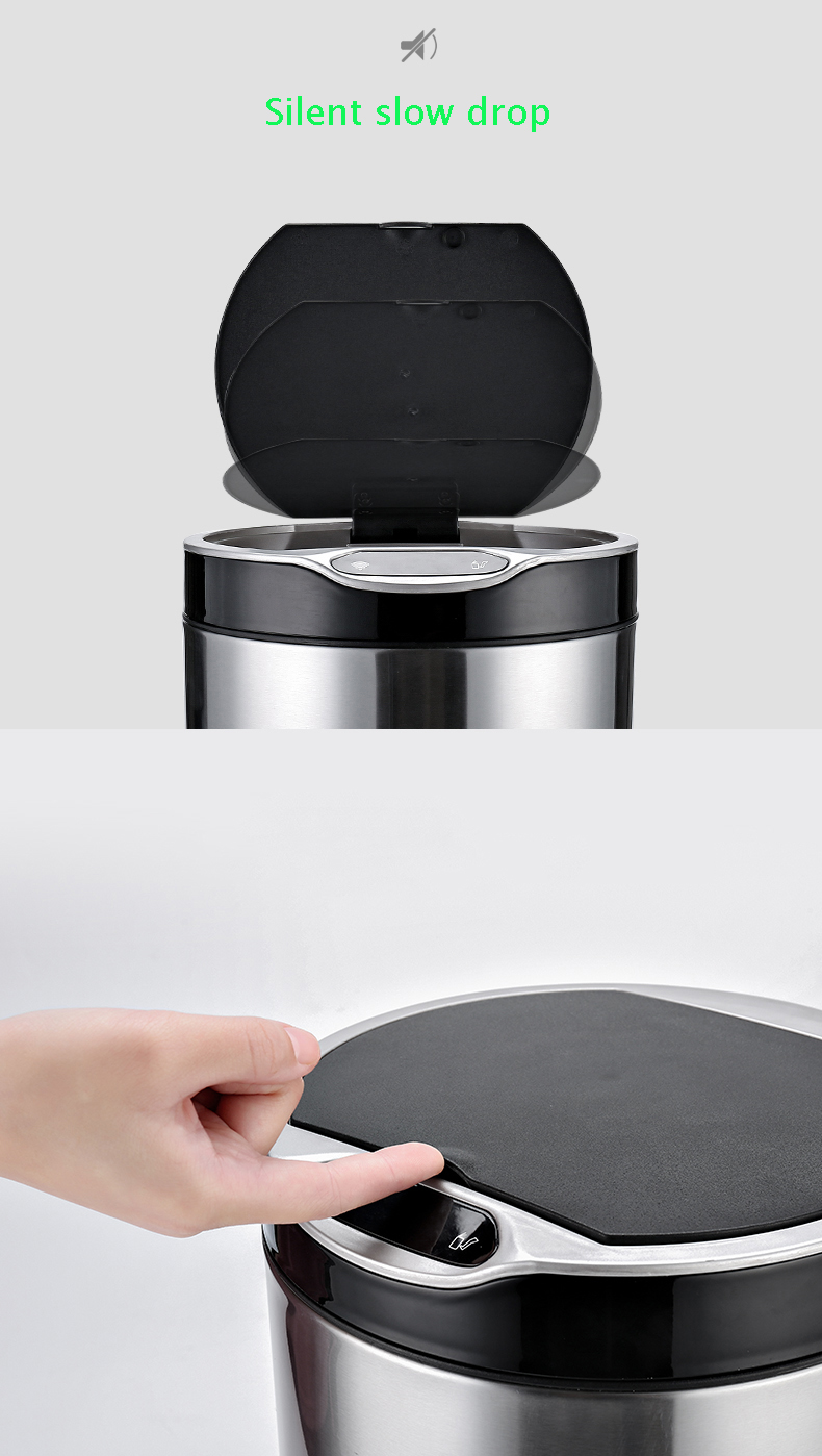 Wholesale Home Kitchen Automatic Intelligent Smart Trash Can Sensor Stainless Steel Trash Can