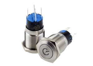 Best IK08 Protection 16mm 1NO 1NO 5 Pin Latch Type Push Button wholesale