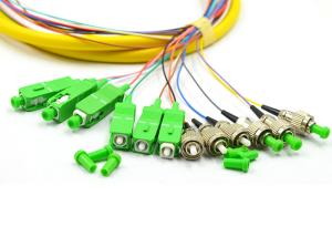 Best 12F Pigtails FC APC Patch Cord , Waterproof Single Mode Fiber Patch Cable wholesale