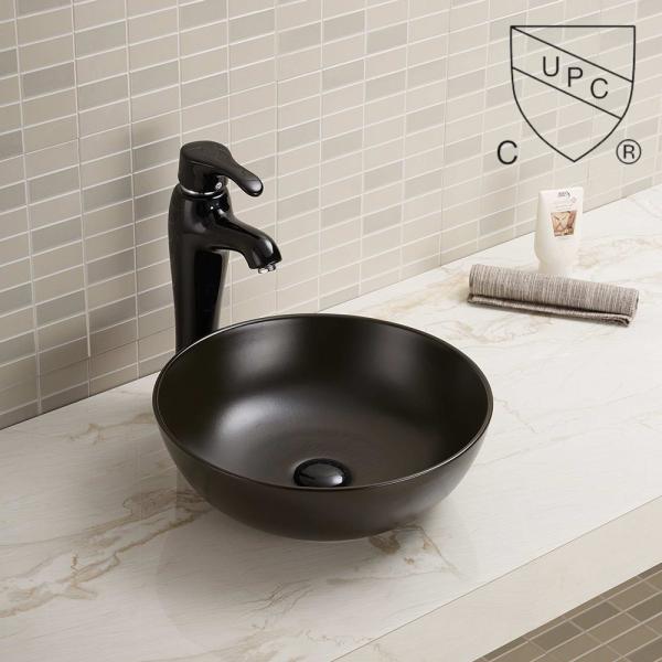 Cheap Counter Top Bathroom Sink Custom Small Black Round Console Face Basin for sale