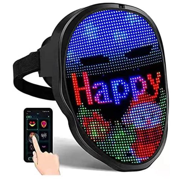 Cheap Programmable App Led Halloween Mask Bluetooth Diy Text Image for sale