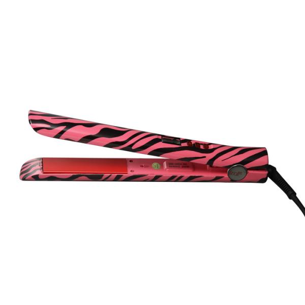 Cheap LCD red zebra high speed heat hair straightener iron Water transfer printing technology for sale