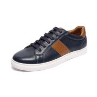 China Navy Brown Antiodor Mens Leather Casual Shoes Microfiber Lining for sale